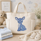 Chinoiserie Deer Embroidery Design, Blue Fawn Woodland Animal Machine Embroidery File, Preppy Nursery File, 5 sizes, Digital Download - image 7