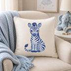 Chinoiserie Zebra Embroidery Design, Blue Safari Animal Machine Embroidery File, Preppy Nursery File, 5 sizes, Digital Download - image 5
