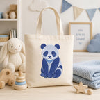 Chinoiserie Panda Embroidery Design, Blue Preppy Animal Machine Embroidery File, Cute Nursery File, 5 sizes, Digital Download - image 4