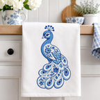 Chinoiserie Peacock Embroidery Design, Blue Bird Machine Embroidery File, Preppy Elegant Animal File, 5 sizes, Digital Download - image 5