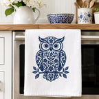 Chinoiserie Owl Embroidery Design, Blue Floral Owl Machine Embroidery File, Preppy Bird Stitch, 5 sizes, Digital Download - image 5