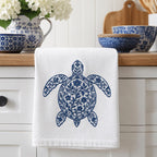 Chinoiserie Turtle Embroidery Design, Blue Floral Sea Turtle Machine Embroidery File, Coastal Preppy Stitch, 5 sizes, Digital Download - image 5