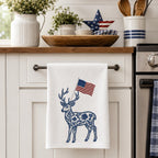 Chinoiserie Deer Embroidery Design with USA Flag, Patriotic Stag Machine Embroidery, 4th of July Woodland Animal, 5 sizes, Digital Download - image 5