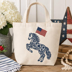 Chinoiserie Horse Embroidery Design with USA Flag, Patriotic Western Animal Machine Embroidery File, 4th of July, 5 sizes, Digital Download - image 4
