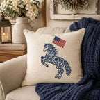 Chinoiserie Horse Embroidery Design with USA Flag, Patriotic Western Animal Machine Embroidery File, 4th of July, 5 sizes, Digital Download - image 5