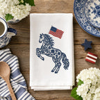 Chinoiserie Horse Embroidery Design with USA Flag, Patriotic Western Animal Machine Embroidery File, 4th of July, 5 sizes, Digital Download - image 6
