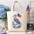 Chinoiserie Heron Embroidery Design with USA Flag, Patriotic Coastal Bird, 4th of July Machine Embroidery File, 5 sizes, Digital Download - image 4