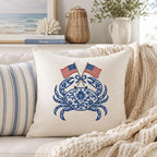 Chinoiserie Crab Embroidery Design with Crossed USA Flags, Patriotic Nautical Sea Life, 4th of July Embroidery, 5 sizes, Digital Download - image 3