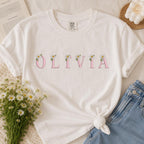 Daisy Monogram Alphabet Embroidery Design, Pink Floral Letters A-Z, Girls Name Machine Embroidery Font, 5 sizes, Digital Download - image 7