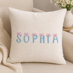 Bow Monogram Alphabet Embroidery Design, Blue Pink Coquette Letters A-Z, Name Machine Embroidery Font, 5 sizes, Digital Download - image 5
