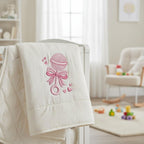 Baby Rattle Embroidery Design, Cute Pink Nursery Toy with Bow, Newborn Gift Machine Embroidery, Baby Girl Shower, 5 Sizes, Digital Download - image 6