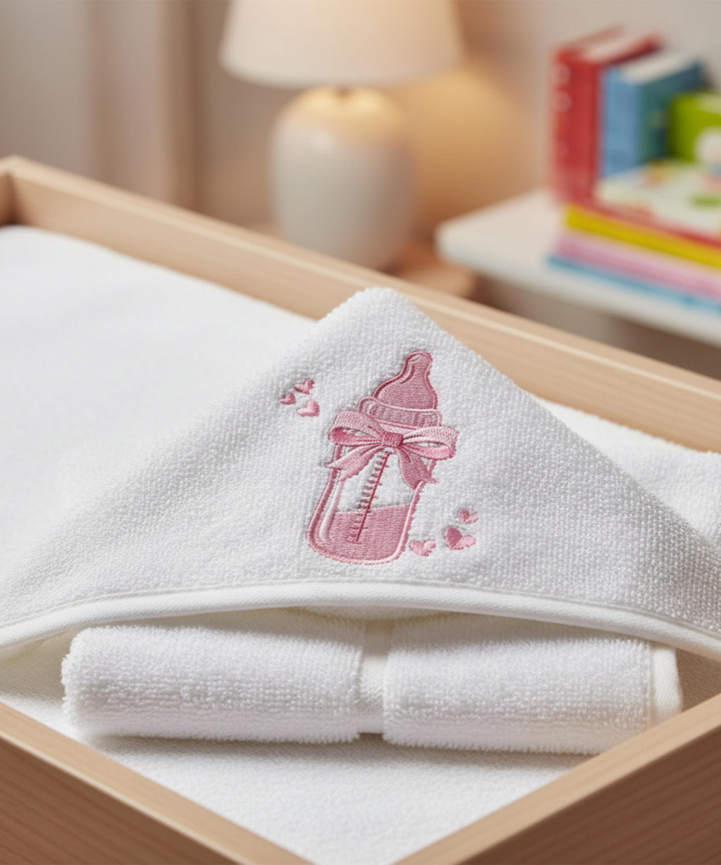 Baby Bottle Embroidery Design, Cute Pink Newborn Bottle File, Baby Shower Gift Machine Embroidery, Nursery Design, 5 Sizes, Digital Download - image 7