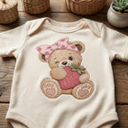 Strawberry Teddy Bear Embroidery Design, Cute Bear With Berry Machine Embroidery File, Baby Girl PES DST EXP, 5 sizes, Digital Download - image 5