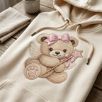 Fairy Teddy Bear Embroidery Design, Pink Bow Angel Bear Machine Embroidery File, Baby Girl PES DST EXP, 5 sizes, Digital Download - image 3