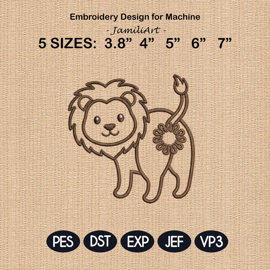 Cute Lion Butt Bag Tie Embroidery Design, Funny Lion Butt Applique, Bread Bag Clip In The Hoop, Safari Animal Embroidery, Digital Download - image 3