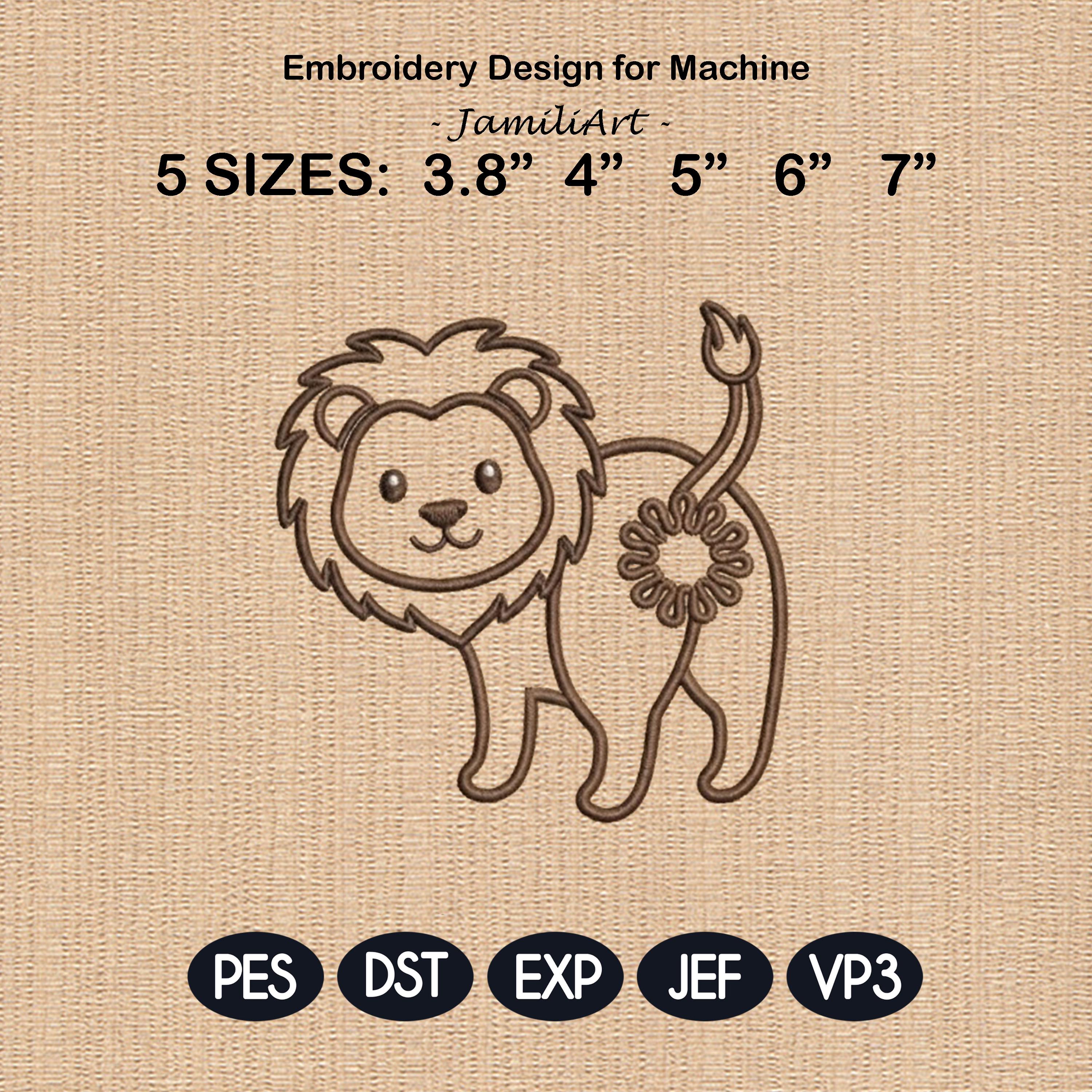 Cute Lion Butt Bag Tie Embroidery Design, Funny Lion Butt Applique, Bread Bag Clip In The Hoop, Safari Animal Embroidery, Digital Download - image 3