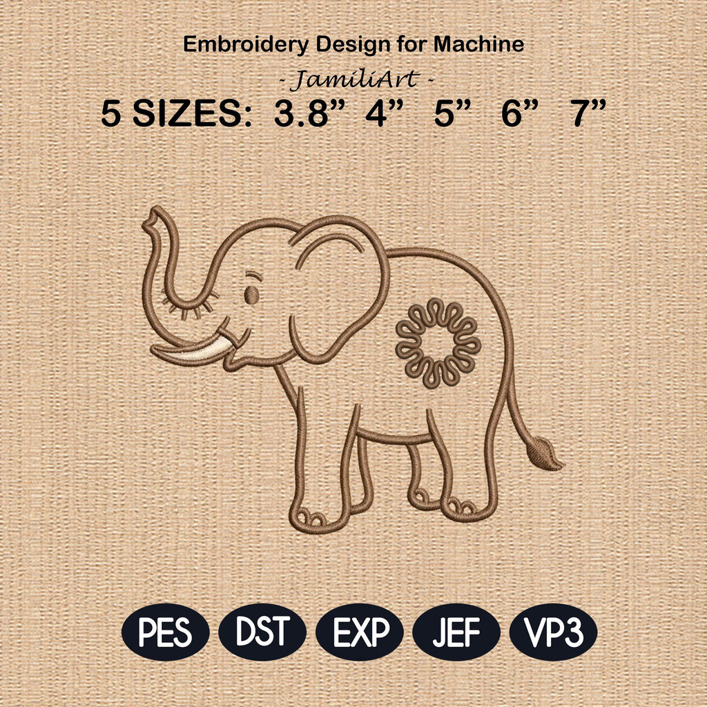 Cute Elephant Butt Bag Tie Embroidery Design, Funny Elephant Butt Applique, Bread Bag Clip In The Hoop, Safari Animal Embroidery File - image 3