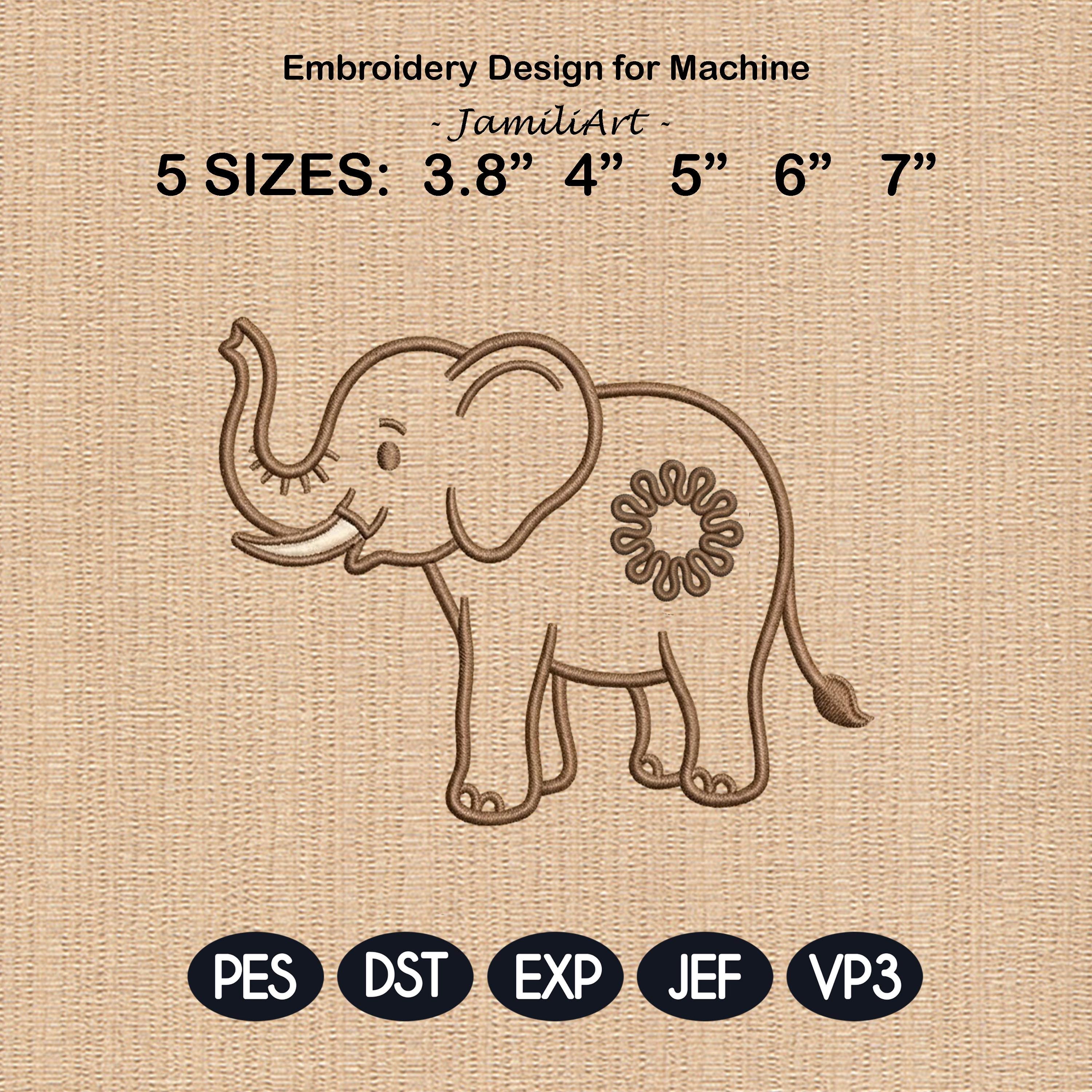 Cute Elephant Butt Bag Tie Embroidery Design, Funny Elephant Butt Applique, Bread Bag Clip In The Hoop, Safari Animal Embroidery File - image 3