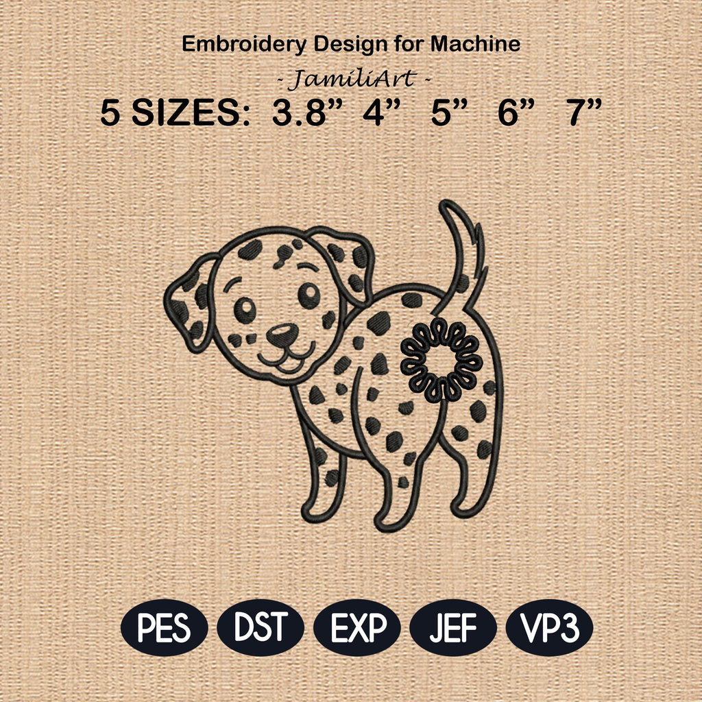Cute Dalmatian Butt Bag Tie Embroidery Design, Funny Dog Butt Applique, Bread Bag Clip In The Hoop, Puppy Embroidery File, Digital Download - image 3