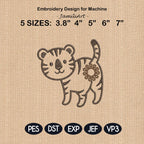 Cute Tiger Butt Bag Tie Embroidery Design, Funny Tiger Butt Applique, Bread Bag Clip In The Hoop, Jungle Animal Embroidery, Digital Download - image 3