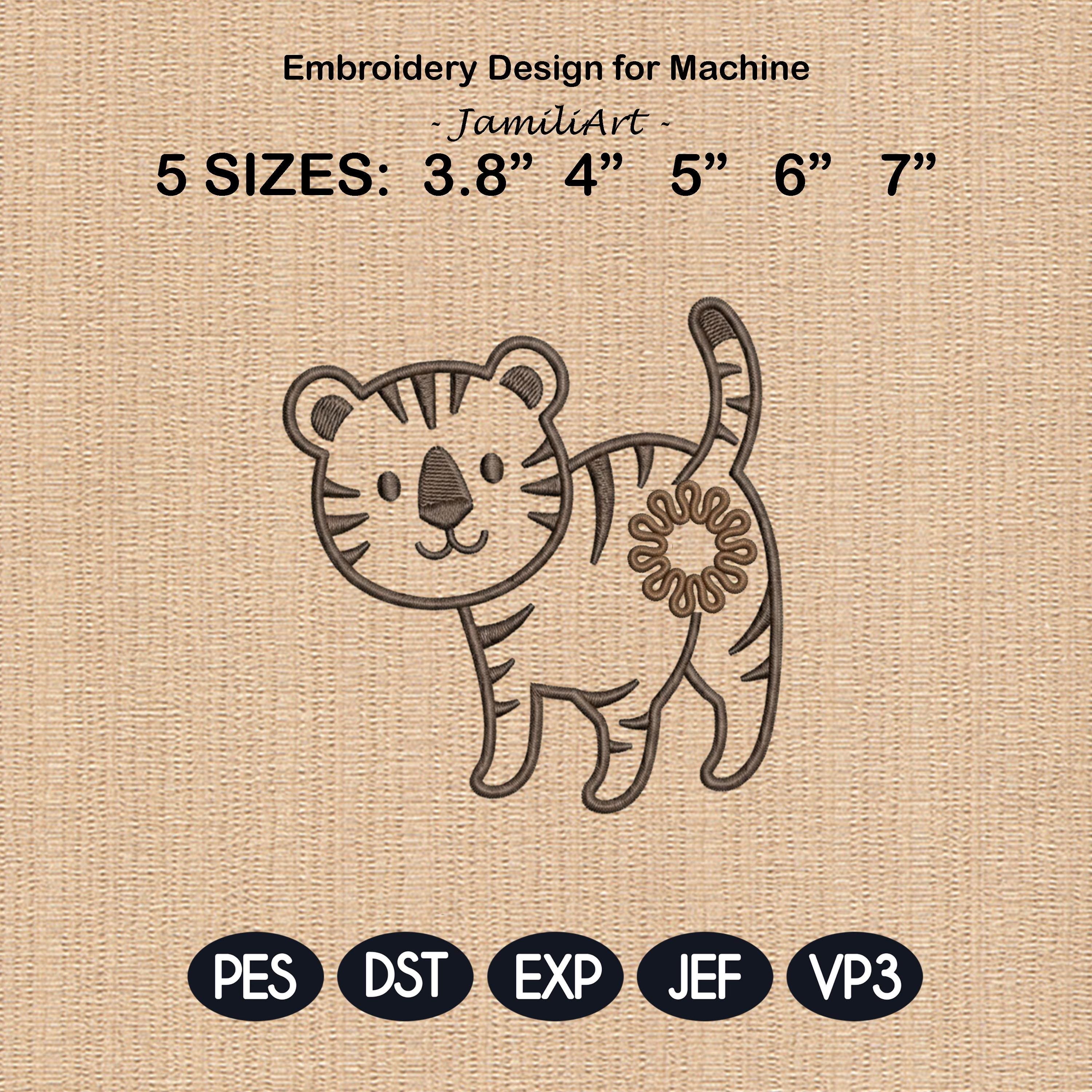 Cute Tiger Butt Bag Tie Embroidery Design, Funny Tiger Butt Applique, Bread Bag Clip In The Hoop, Jungle Animal Embroidery, Digital Download - image 3