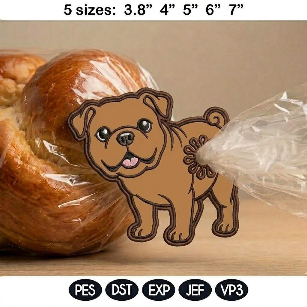 Cute Dog Butt Bag Tie Embroidery Design Bundle, Funny Puppy Butt Applique, Bread Bag Clip In The Hoop, Dog Embroidery Set, Digital Download - image 7