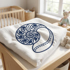 Blue Chinoiserie Nautilus Shell Embroidery Design, Floral Coastal Seashell Machine File, 5 sizes, Digital Download - image 4