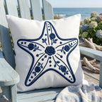 Floral Chinoiserie Starfish Embroidery Design, Blue White Coastal Beach Machine Embroidery File, 5 sizes, Digital Download - image 6