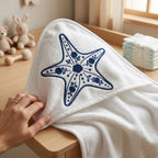 Floral Chinoiserie Starfish Embroidery Design, Blue White Coastal Beach Machine Embroidery File, 5 sizes, Digital Download - image 5