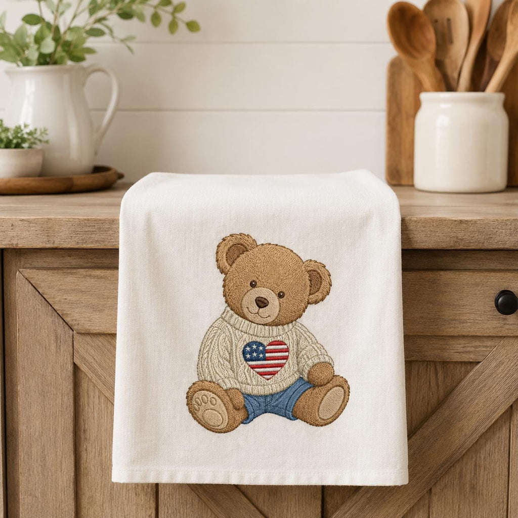Patriotic Teddy Bear Embroidery Design, American Flag Baby Bear Machine Embroidery, Preppy 4th Of July Stitch File, 5 sizes Digital Download - image 7