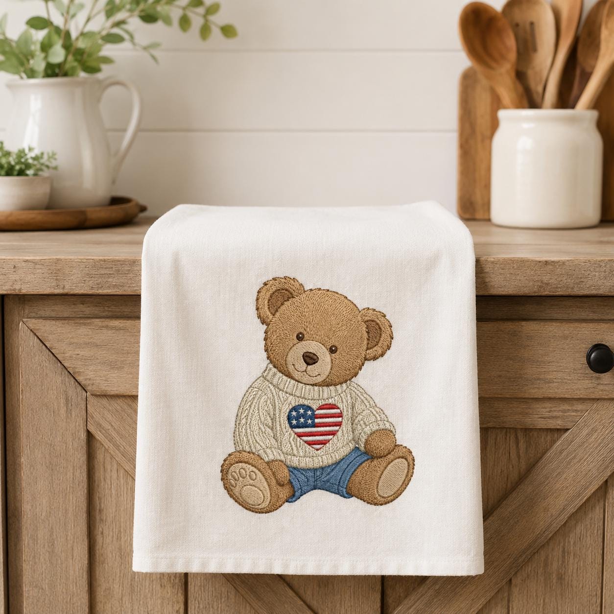Patriotic Teddy Bear Embroidery Design, American Flag Baby Bear Machine Embroidery, Preppy 4th Of July Stitch File, 5 sizes Digital Download - image 7