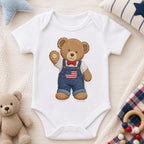Americana Teddy Bear Embroidery Design, Cute USA Bear In Overalls Machine Embroidery, Patriotic Baby Bear Stitch Pattern, Digital Download - image 7