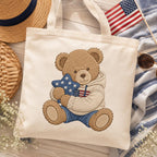 Patriotic Teddy Bear Embroidery Design, Cute Americana Bear With Star Pillow Machine Embroidery, USA Baby Bear Pattern, Digital Download - image 4
