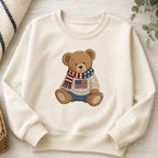 Patriotic Teddy Bear Embroidery Design, USA Flag Sweater Bear Machine Embroidery File, Americana Baby Bear Pattern, 5 sizes Digital Download - image 3
