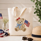 Patriotic Teddy Bear Embroidery Design, 4th of July Bear Machine Embroidery File, USA Flag Stitch Pattern, 5 sizes, Digital Download - image 5