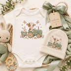Cow Tractor Embroidery Design, Cute Farm Nursery Machine Embroidery File, Baby Cow Bunny Tractor Stitch, 5 sizes, Digital Download - image 7