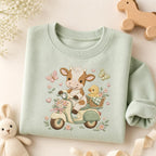Cow Scooter Embroidery Design, Cute Baby Farm Machine Embroidery File, Cow Duck Scooter Nursery Stitch, 5 sizes, Digital Download - image 4