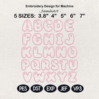 ITH Alphabet Bag Tag Embroidery Font, Bubble Keychain Monogram A-Z, In The Hoop Backpack Charm, Girls School Bag Tag, Digital Download