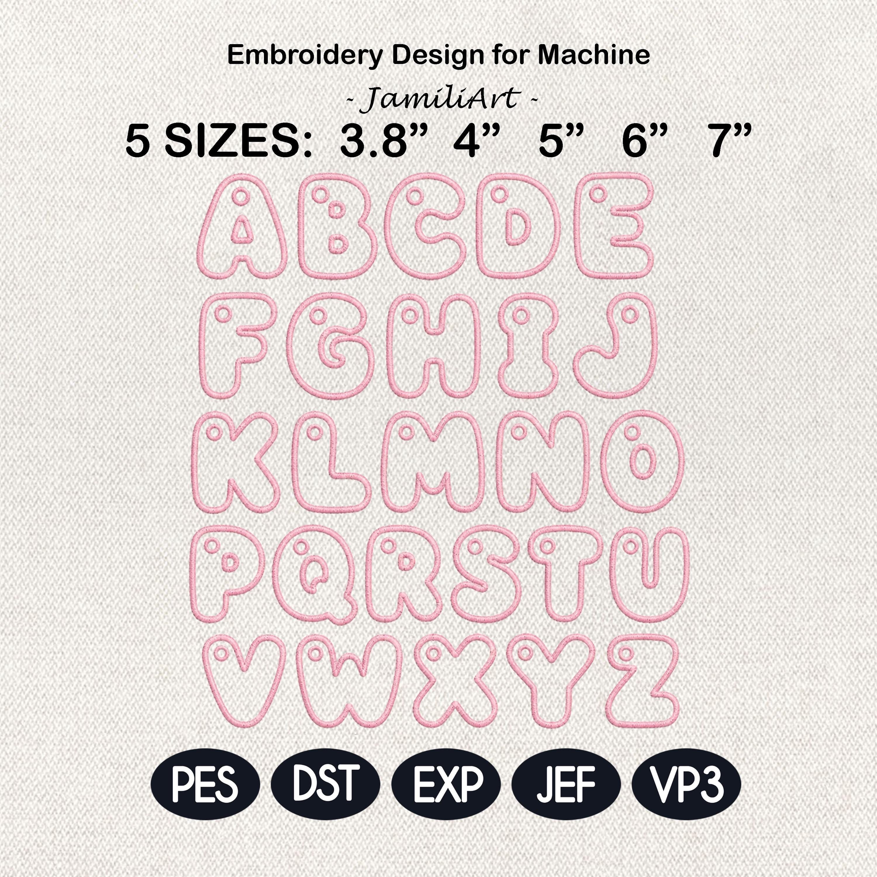 ITH Alphabet Bag Tag Embroidery Font, Bubble Keychain Monogram A-Z, In The Hoop Backpack Charm, Girls School Bag Tag, Digital Download