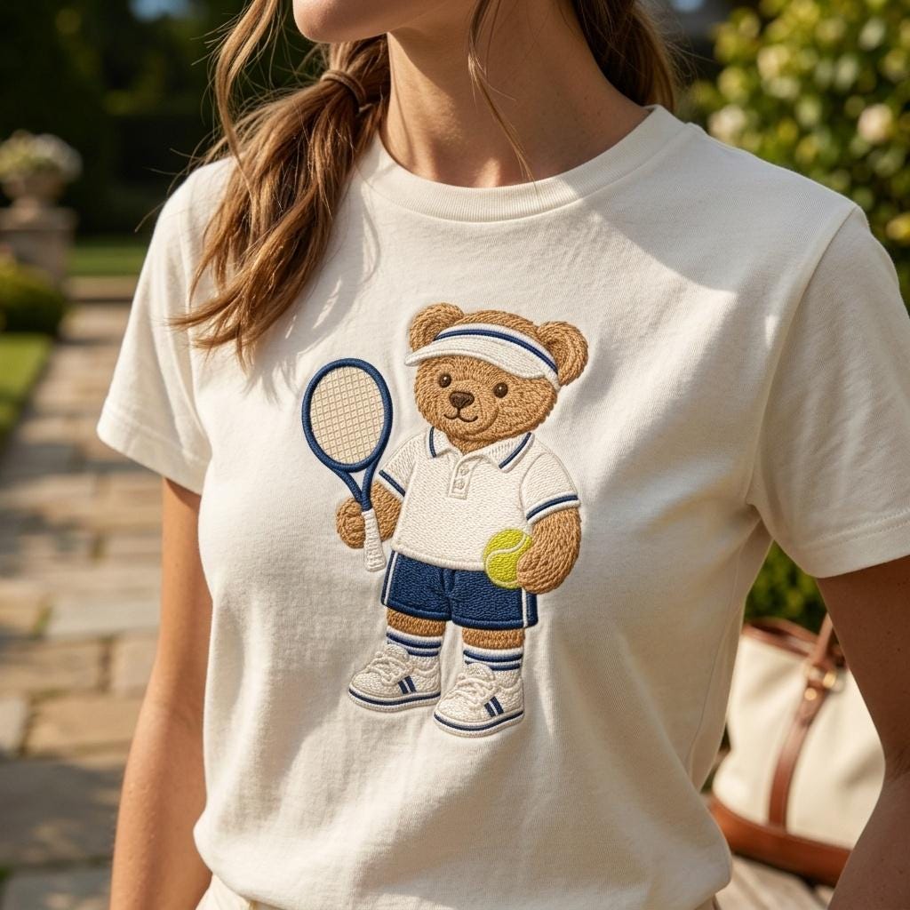 Tennis Teddy Bear Embroidery Design, Sport Bear Machine Embroidery File, Cute Tennis Stitch, 5 sizes, Digital Download - image 4