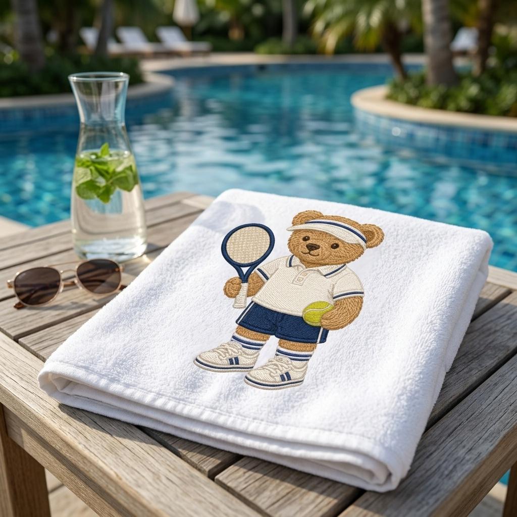 Tennis Teddy Bear Embroidery Design, Sport Bear Machine Embroidery File, Cute Tennis Stitch, 5 sizes, Digital Download - image 6