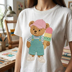 Ice Cream Teddy Bear Embroidery Design, Summer Bear Machine Embroidery File, Cute Dessert Stitch Pattern, 5 sizes, Digital Download - image 4