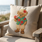 Tropical Teddy Bear Embroidery Design, Hawaiian Bear Machine Embroidery File, Summer Vacation Stitch Pattern, 5 sizes, Digital Download - image 6