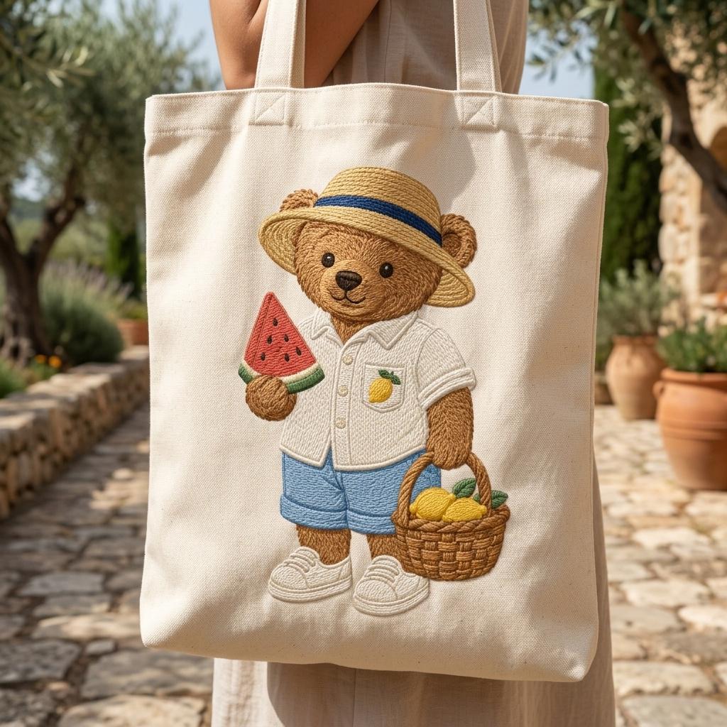 Watermelon Teddy Bear Embroidery Design, Summer Fruit Bear Machine Embroidery File, Cute Stitch Pattern, 5 sizes, Digital Download - image 7