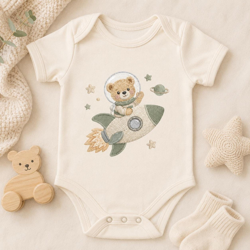 Teddy Bear Space Embroidery Bundle, Rocket Moon Astronaut Machine Embroidery File, Baby Nursery, 5 sizes, Digital Download - image 3