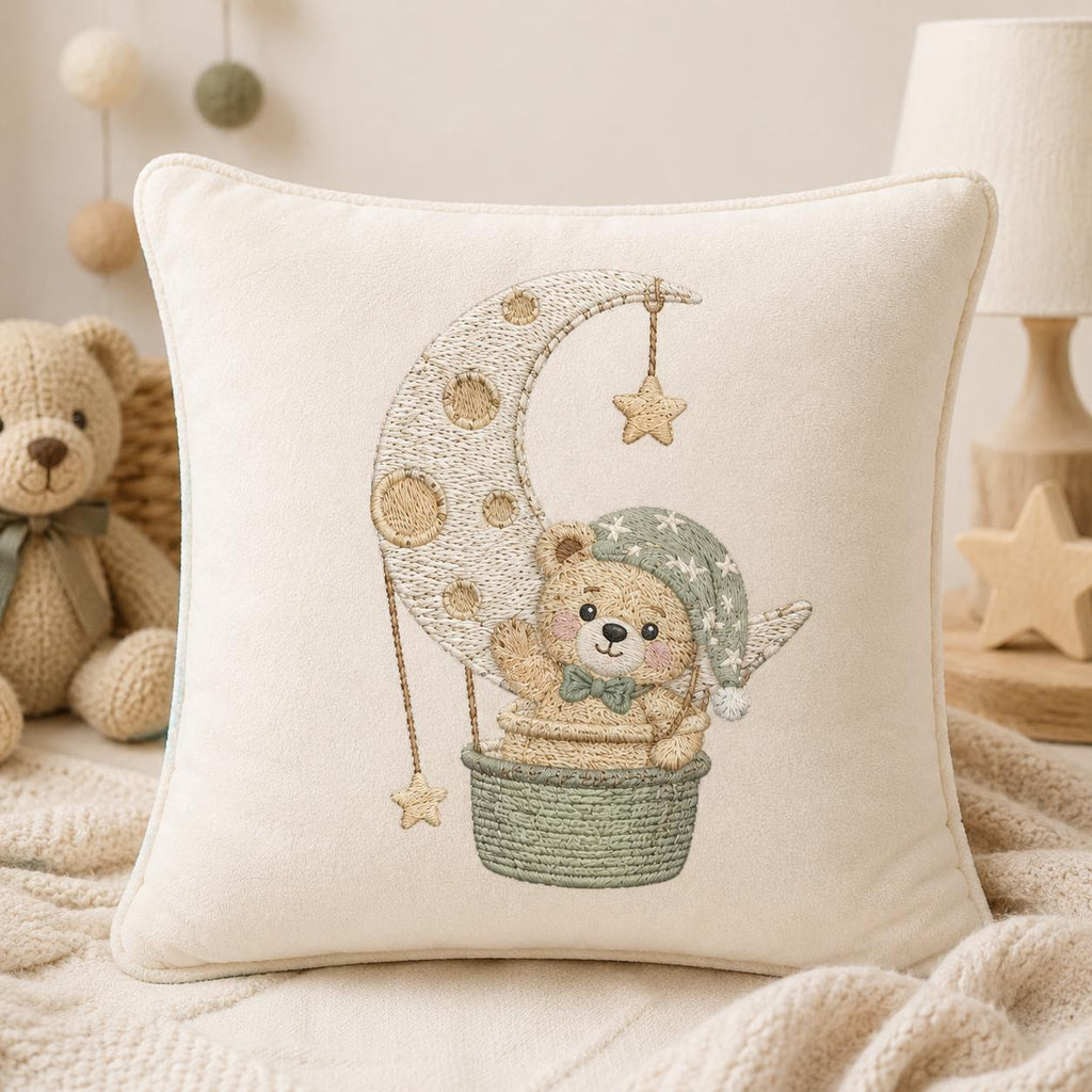 Teddy Bear Space Embroidery Bundle, Rocket Moon Astronaut Machine Embroidery File, Baby Nursery, 5 sizes, Digital Download - image 5