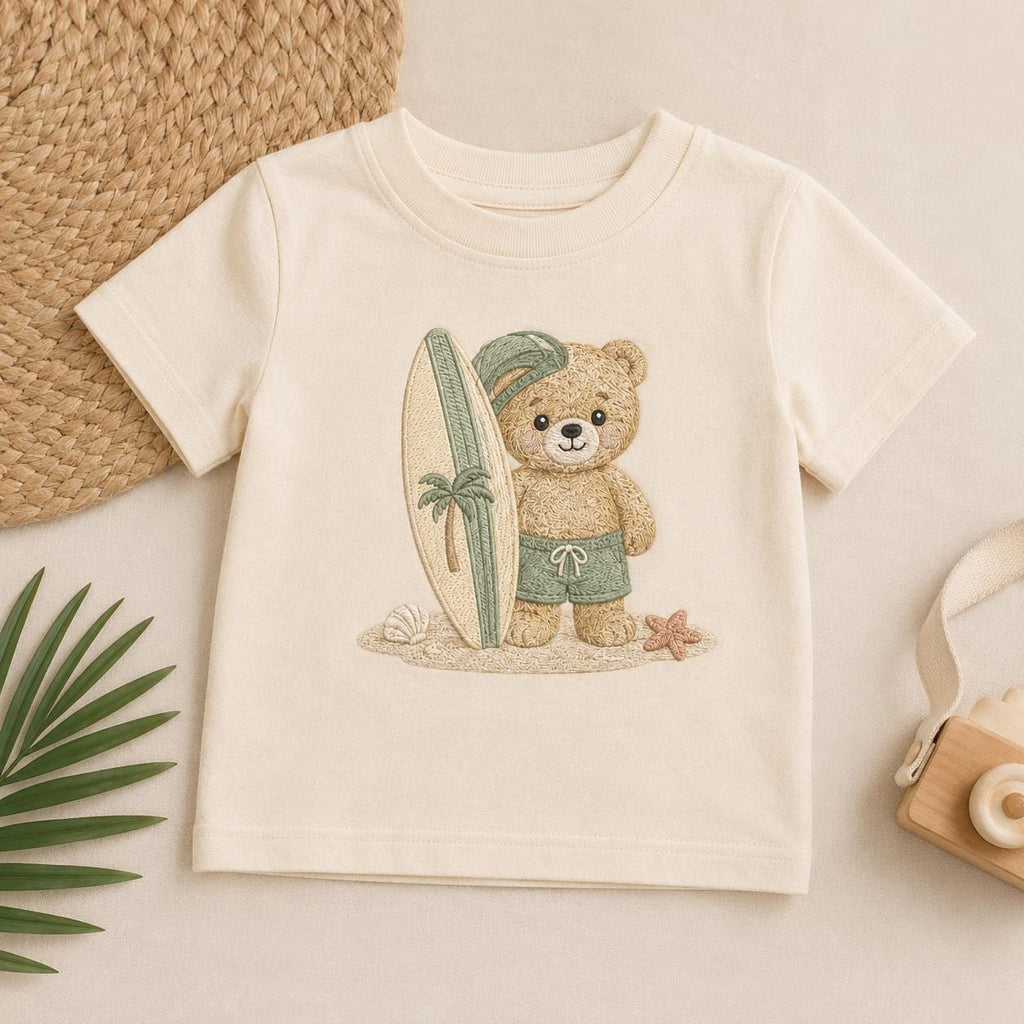 Summer Teddy Bear Embroidery Bundle, Beach Surf Car Sandcastle Machine Embroidery File, Vacation Bear Pattern, 5 sizes, Digital Download - image 3