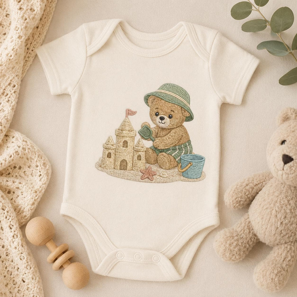 Summer Teddy Bear Embroidery Bundle, Beach Surf Car Sandcastle Machine Embroidery File, Vacation Bear Pattern, 5 sizes, Digital Download - image 6