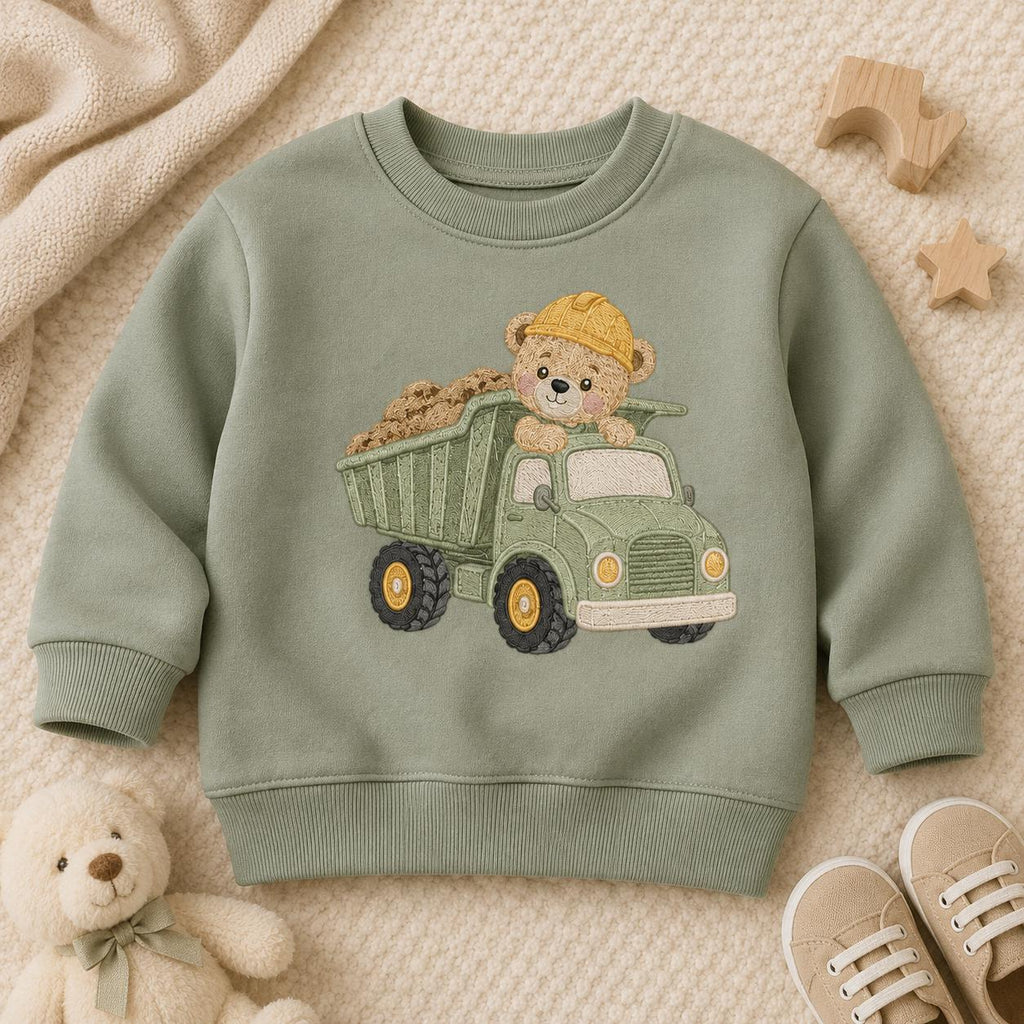 Construction Teddy Bear Embroidery Bundle, Truck Crane Builder Machine Embroidery File, Baby Boy Design, 5 sizes, Digital Download - image 4