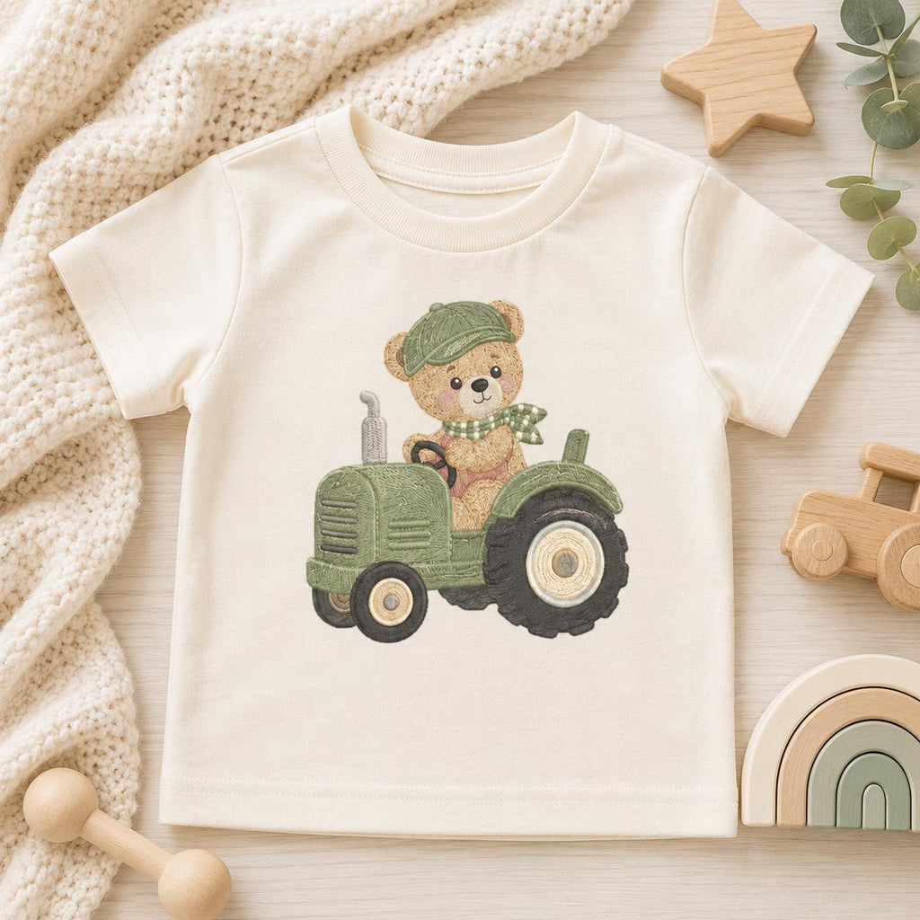 Farm Teddy Bear Embroidery Bundle, Tractor Barn Wagon Apple Machine Embroidery File, Country Nursery Design, 5 sizes, Digital Download - image 3